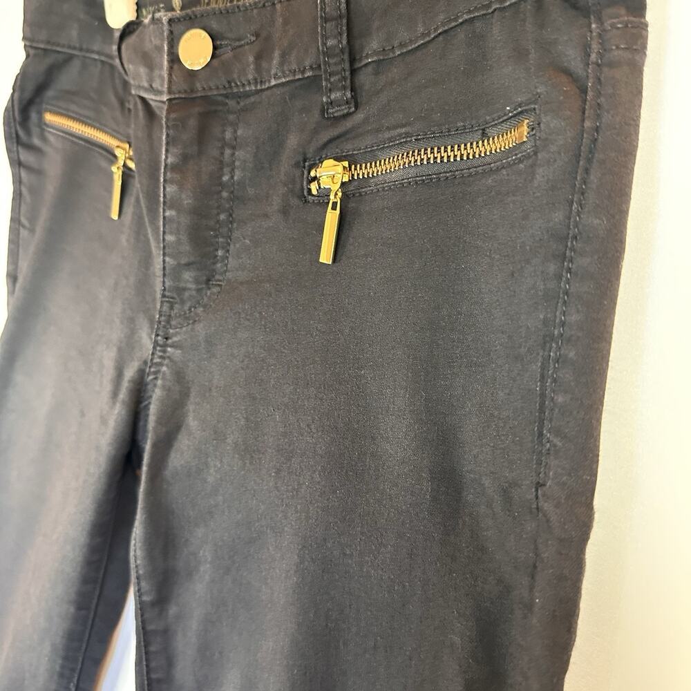 Size 2 Jennifer Lopez Black Ankle Zip Skinny Jeans Gold Zip Pockets Women’s Glam